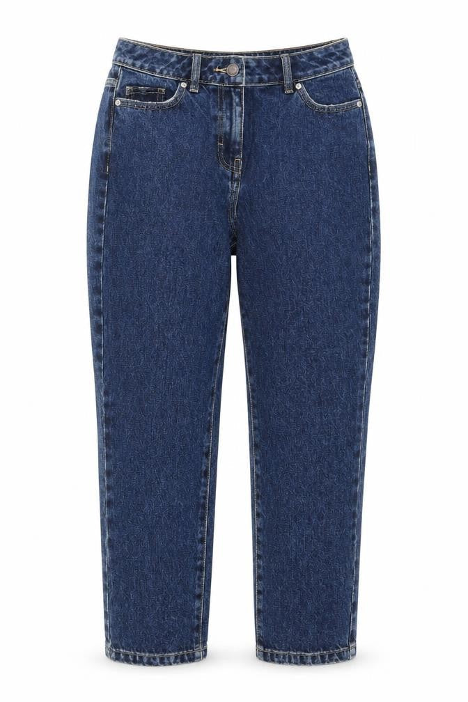 NEXT Womens Blue Cotton Mom Jeans Size 6 L23 in Regular Zip