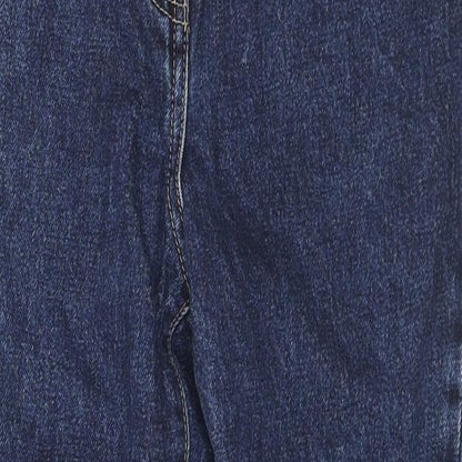 Next Womens Blue Cotton Mom Jeans Size 6 L23 in Regular Zip