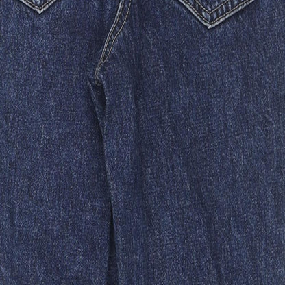 Next Womens Blue Cotton Mom Jeans Size 6 L23 in Regular Zip