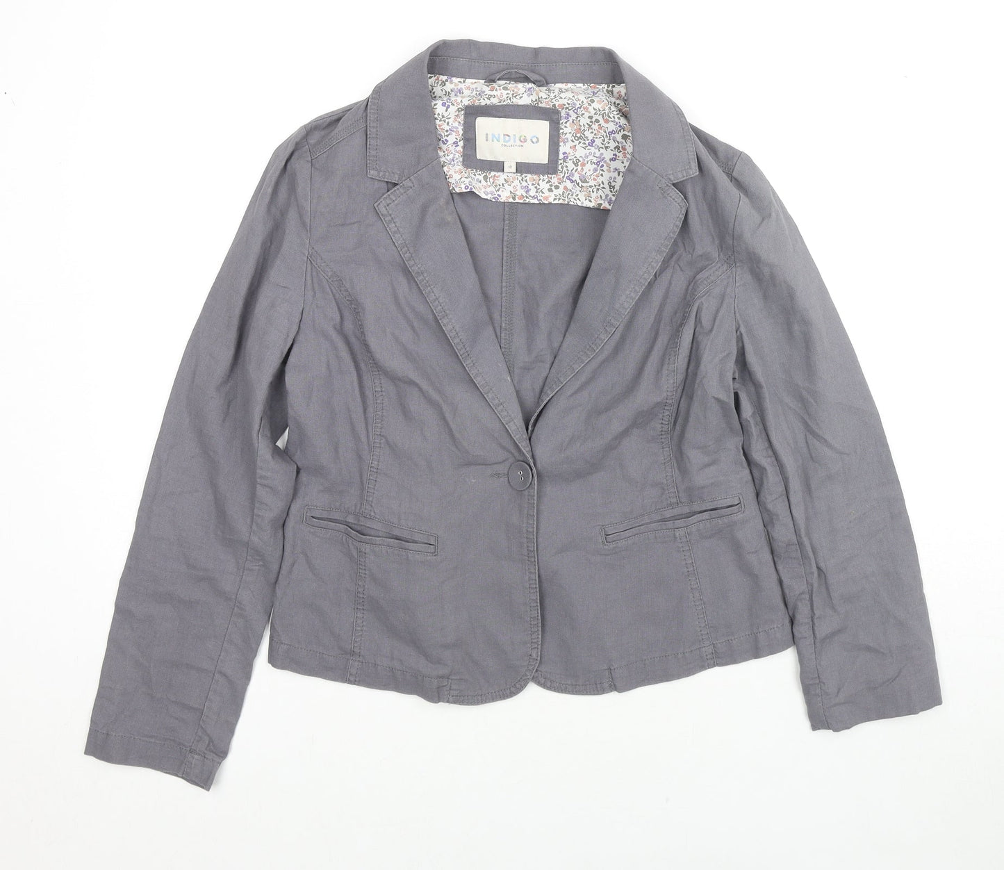 Marks and Spencer Womens Grey Jacket Blazer Size 10 Button