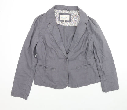 Marks & Spencer Womens Grey Jacket Blazer Size 10 Button