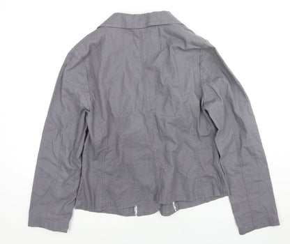 Marks & Spencer Womens Grey Jacket Blazer Size 10 Button