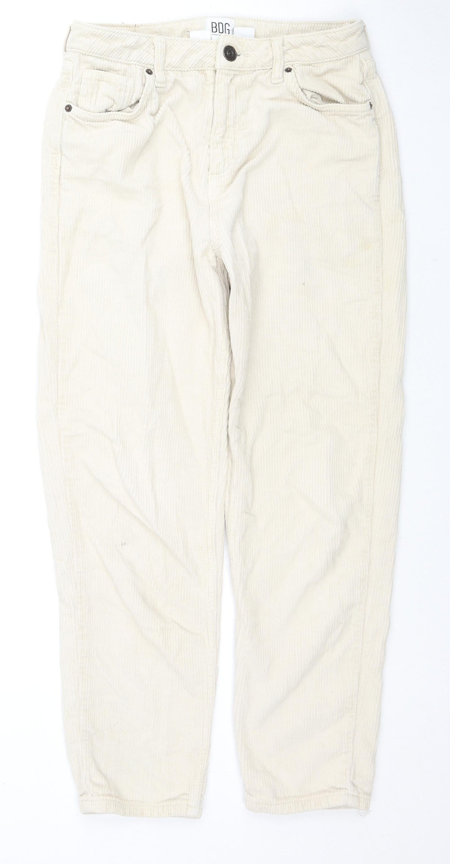 BDG Womens Beige Cotton Trousers Size 27 in L30 in Regular Zip