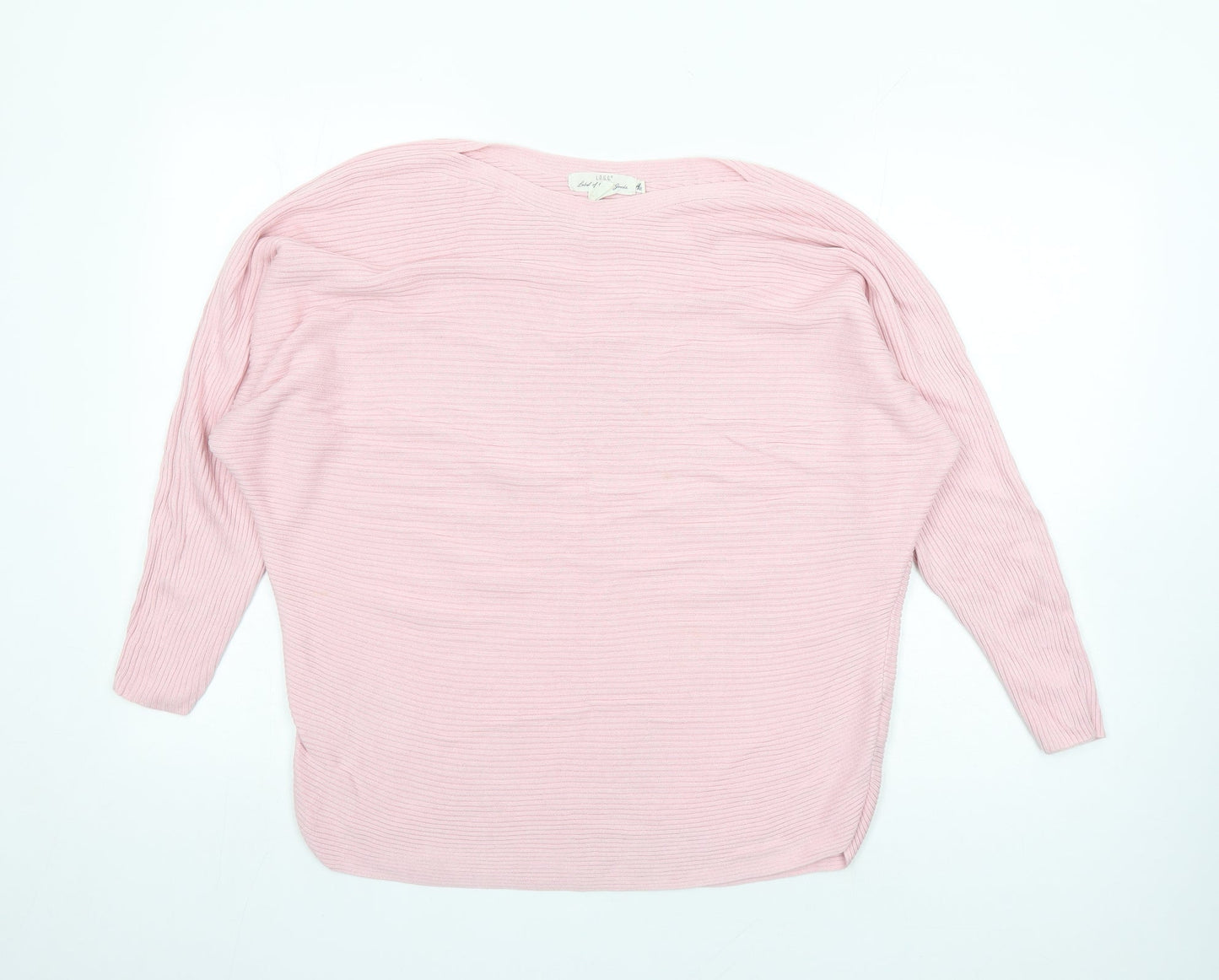 H&M Womens Pink Boat Neck Cotton Pullover Jumper Size XS - Oversized