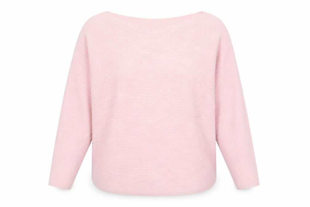 H&M Womens Pink Boat Neck Cotton Pullover Jumper Size XS - Oversized