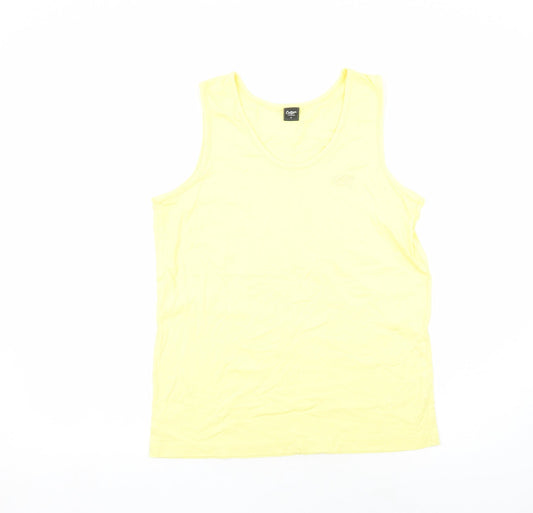 Cotton Traders Womens Yellow Cotton Basic T-Shirt Size M Scoop Neck