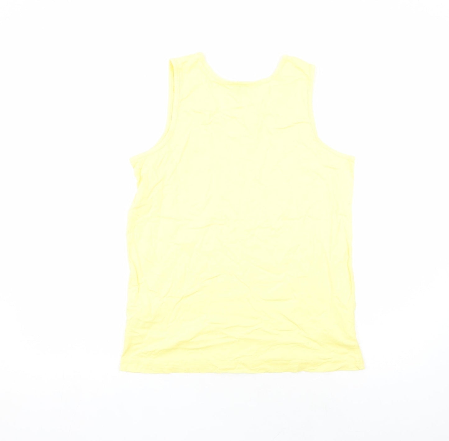 Cotton Traders Womens Yellow Cotton Basic T-Shirt Size M Scoop Neck