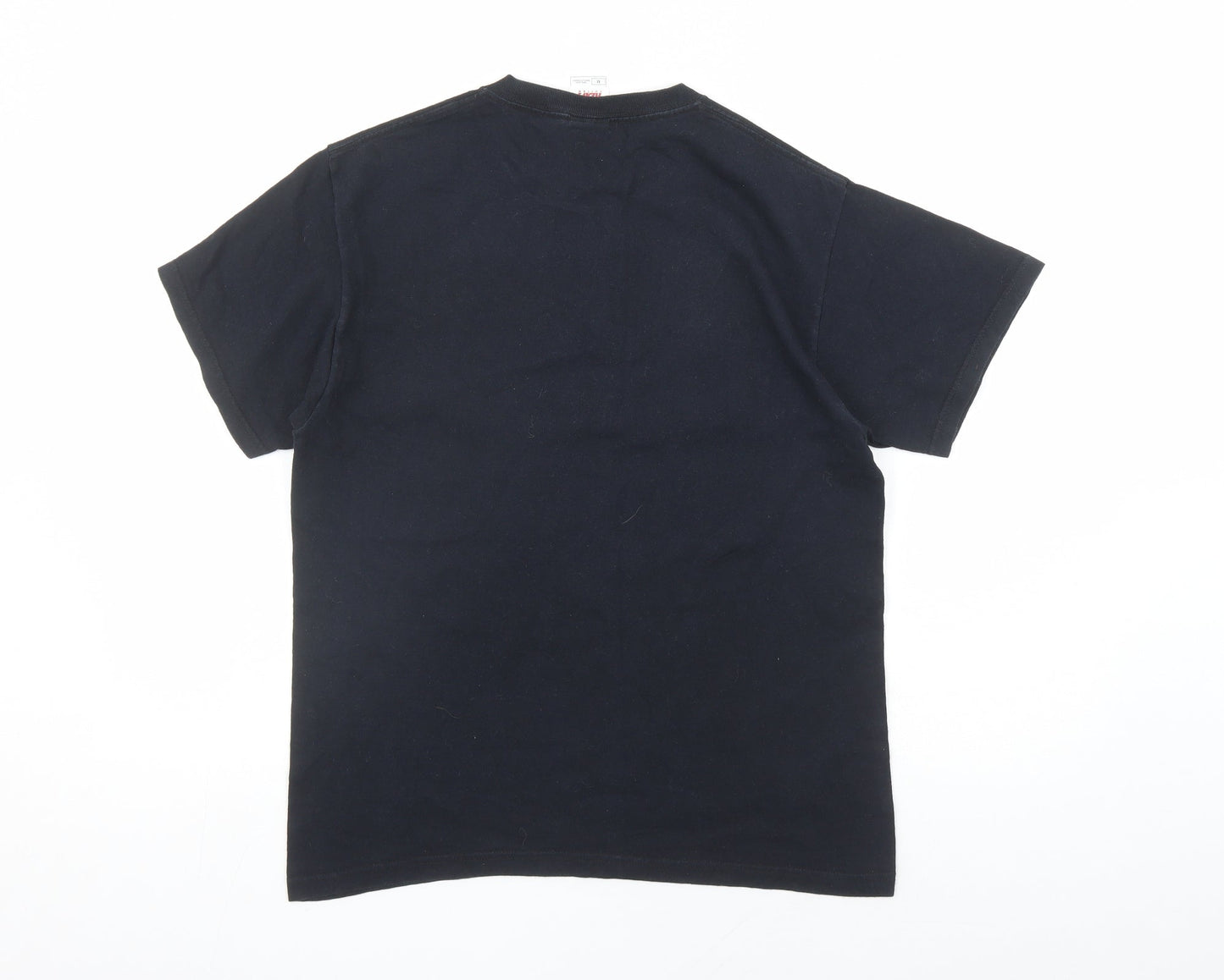 Fruit of the Loom Mens Black Cotton T-Shirt Size M Crew Neck - Mahones
