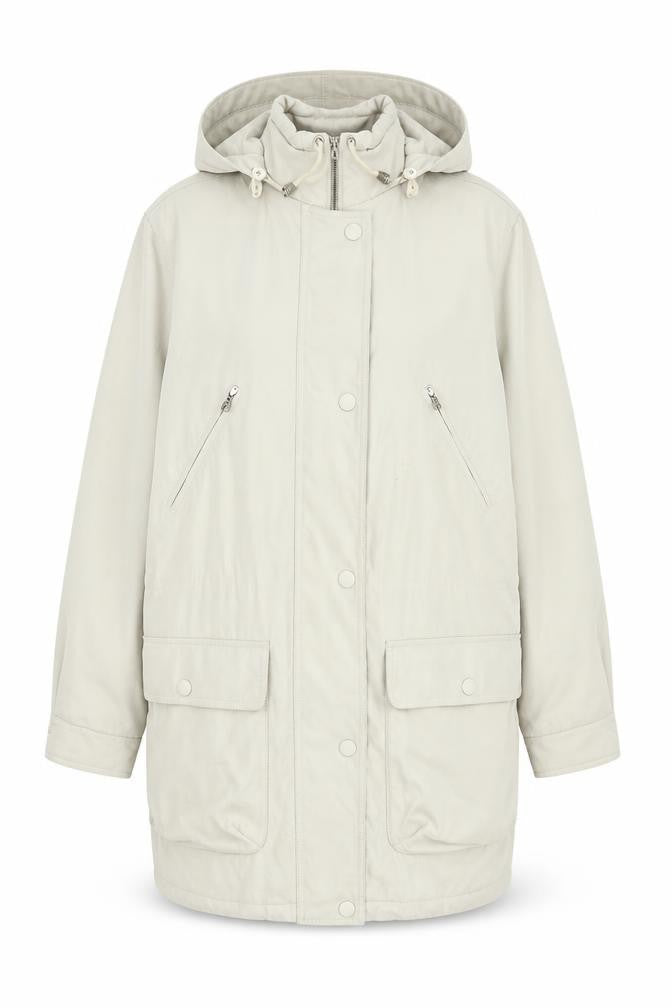 Four Seasons Womens Beige Overcoat Coat Size M Zip