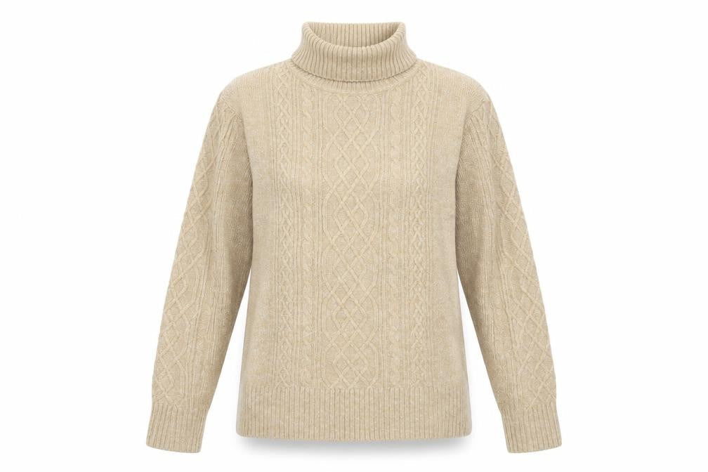 C&A Womens Brown Roll Neck Acrylic Pullover Jumper Size L