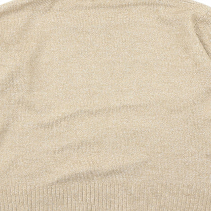 Brand and care label for C&A women’s brown roll neck acrylic jumper, size L
