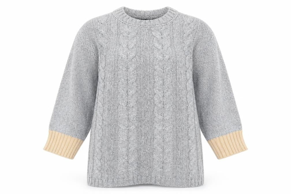 BASTYAN Womens Grey Round Neck Polyester Pullover Jumper Size L