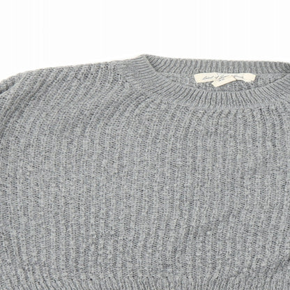 H&M Womens Grey Round Neck Acrylic Pullover Jumper Size XS
