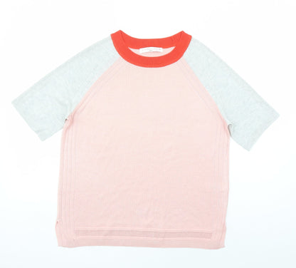 Next Womens Pink Round Neck Viscose Pullover Jumper Size 14