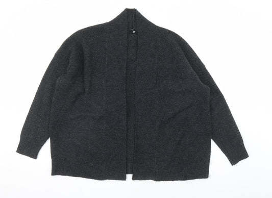 V by Very Womens Grey V-Neck Polyester Cardigan Jumper Size 12