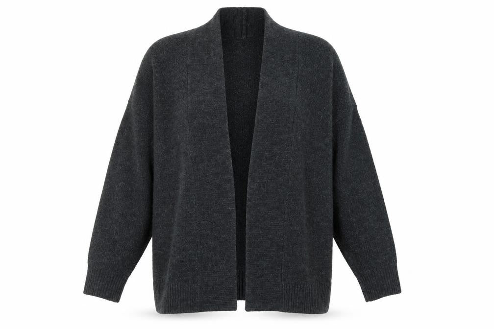 V by Very Womens Grey V-Neck Polyester Cardigan Jumper Size 12