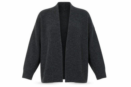 V by Very Womens Grey V-Neck Polyester Cardigan Jumper Size 12