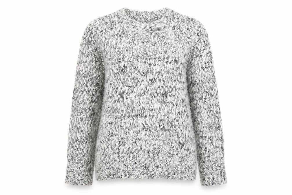 Bonmarché Womens Grey Round Neck Polyester Pullover Jumper Size M