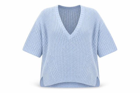 Warehouse Womens Blue V-Neck Acrylic Pullover Jumper Size L