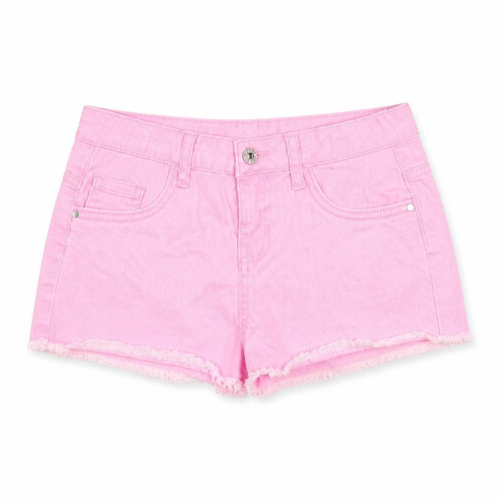 denim365 Girls Pink 100% Cotton Cut-Off Shorts Size 8-9 Years Regular Zip