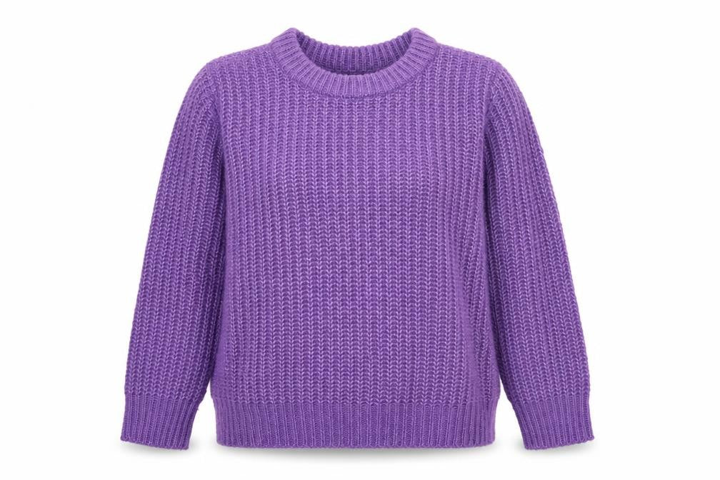St. Tropez Womens Purple Round Neck Acrylic Pullover Jumper Size XL