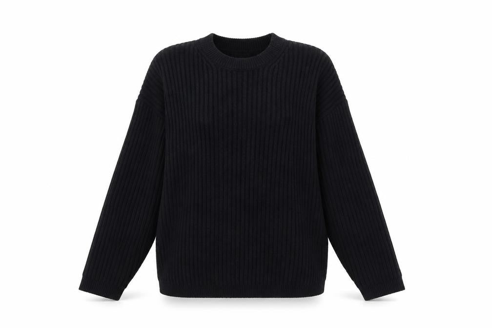 Marks & Spencer Womens Black Round Neck Polyester Pullover Jumper Size M