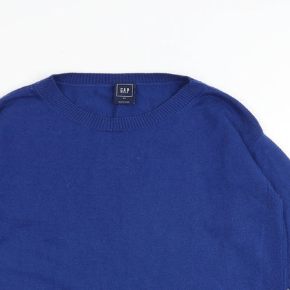 Gap Womens Blue Round Neck Nylon Pullover Jumper Size S