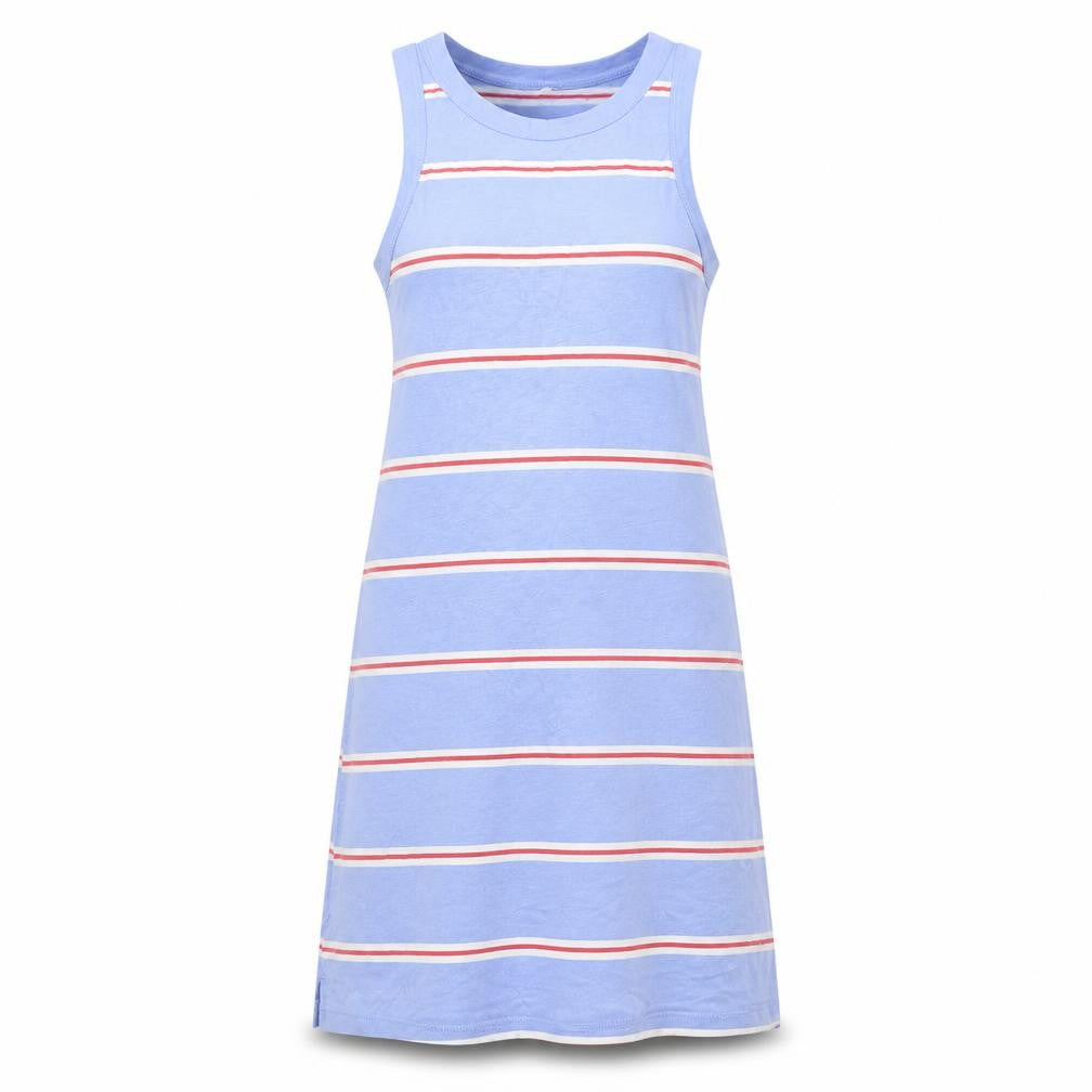 Marks & Spencer Womens Blue Striped Cotton A-Line Size S Round Neck Pullover