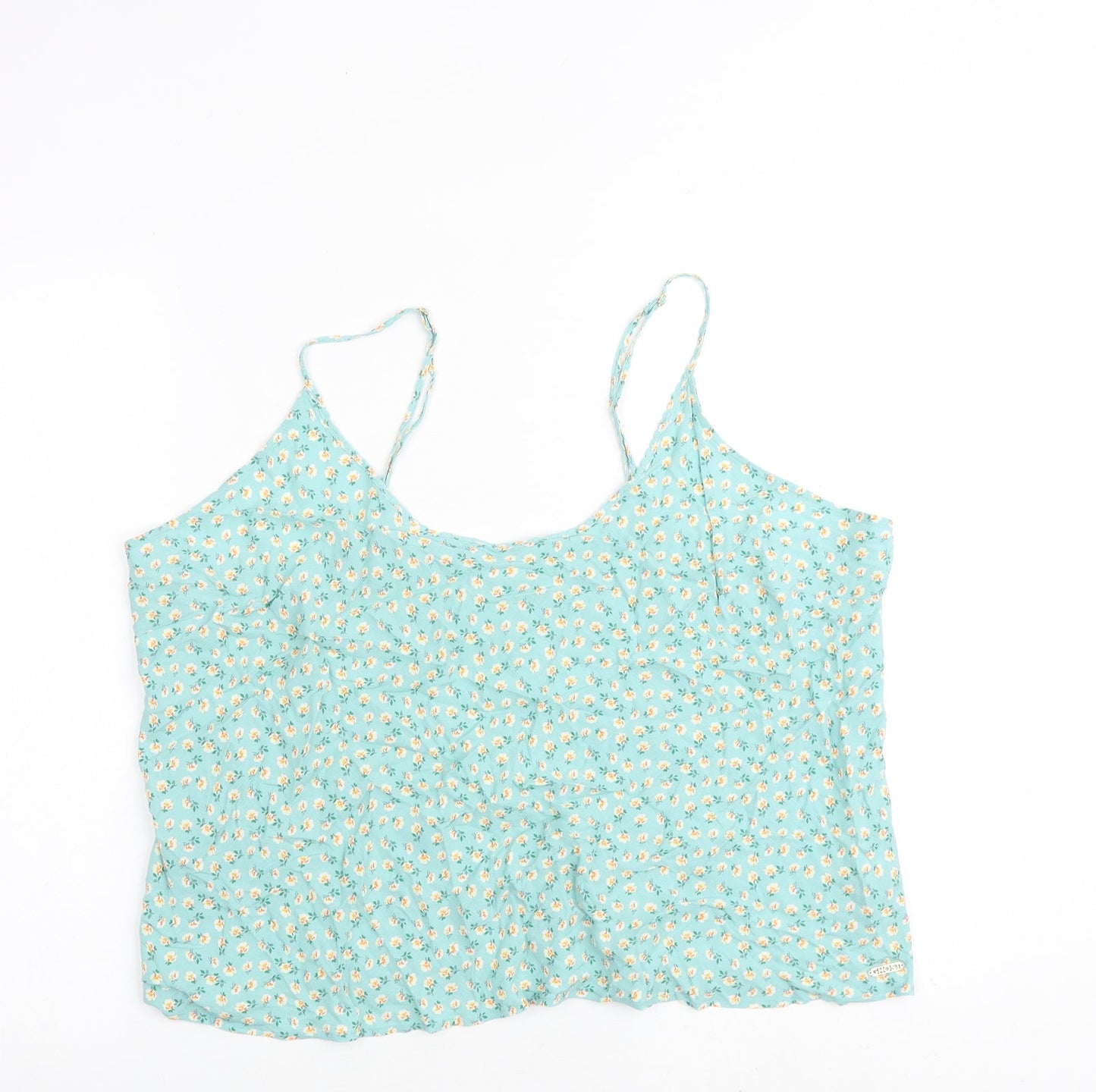 Marks and Spencer Womens Green Floral Viscose Camisole Tank Size 22 V-Neck