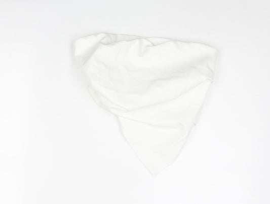Zara Womens White Polyester Cropped Blouse Size XS Square Neck - Asymmetric Rouched