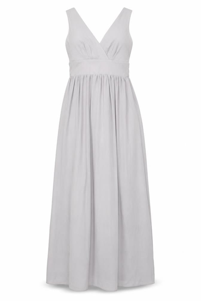 TFNC Womens Purple Polyester Maxi Size 8 V-Neck Zip - Tie