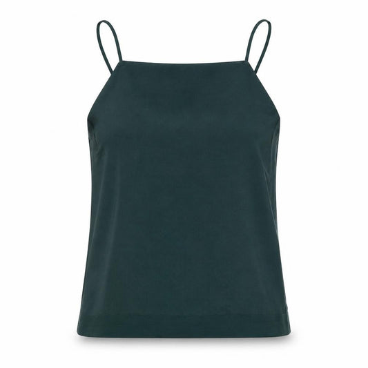 Pull&Bear Womens Green Polyester Camisole Blouse Size L Square Neck - Raw Finish