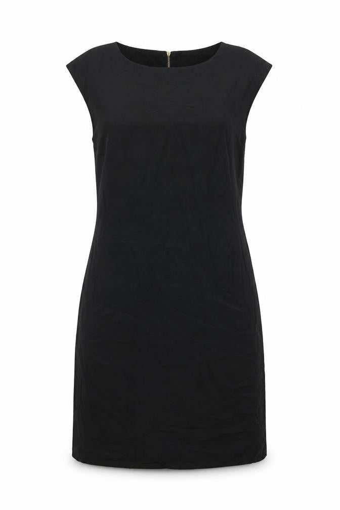 Cynthia Rowley Womens Black Silk Shift Size 10 Round Neck Zip