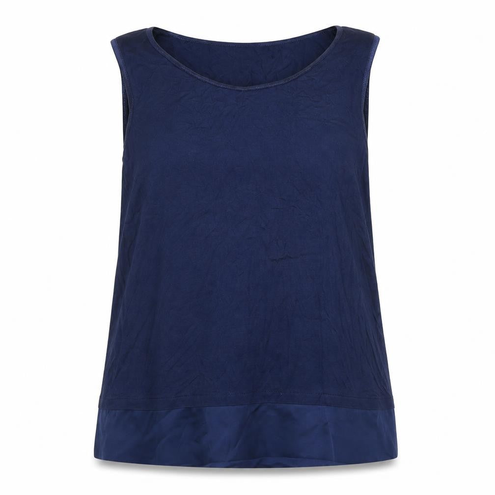 Esprit Womens Blue Viscose Camisole Blouse Size M Round Neck