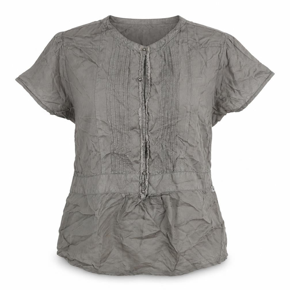 Rags Womens Grey Viscose Basic Blouse Size 2XL Round Neck