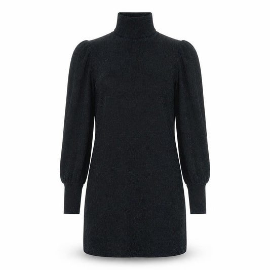 Misspap Womens Black Polyester Sheath Size 6 Mock Neck Pullover - Sparkle