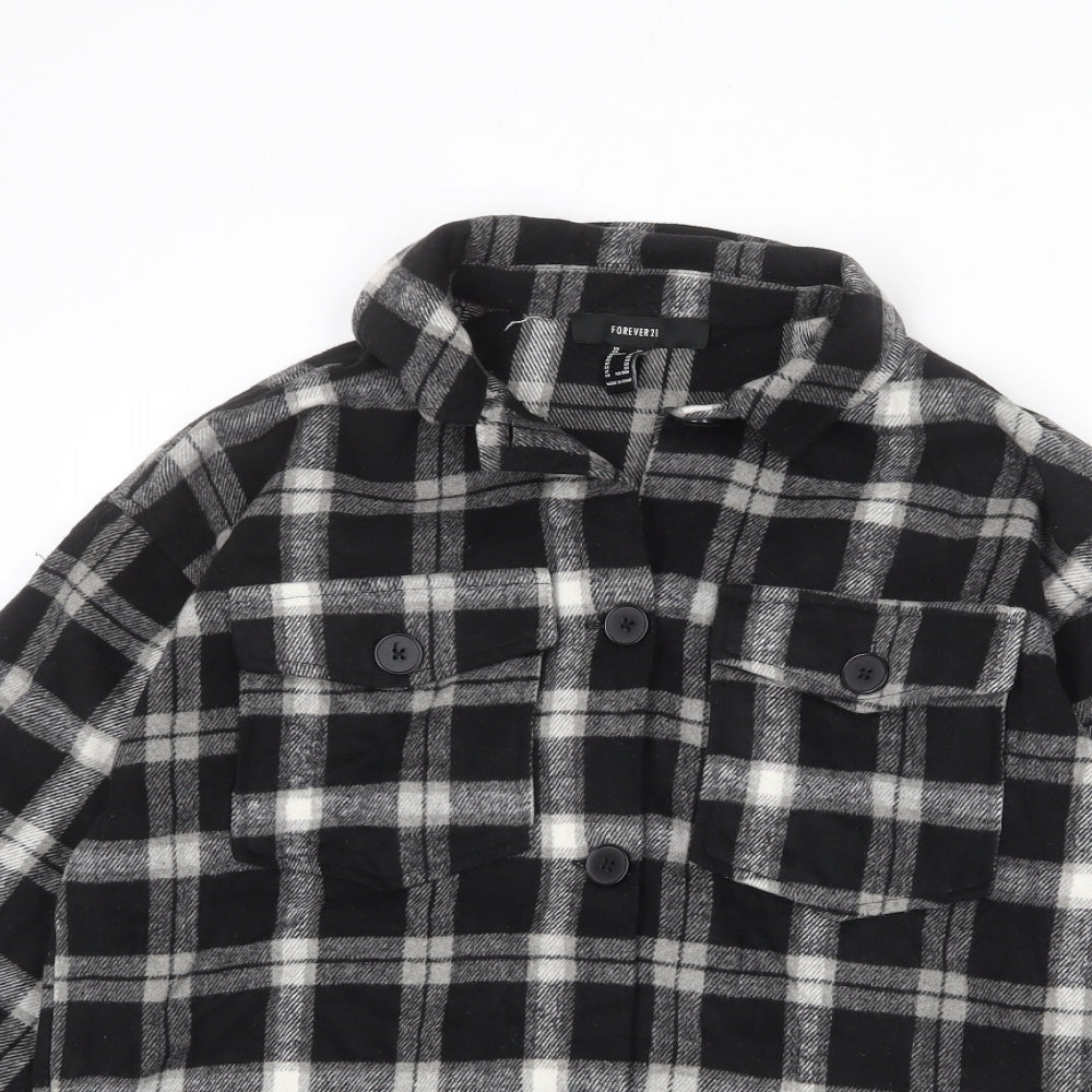 FOREVER 21 Womens Multicoloured Plaid Jacket Size XS Button