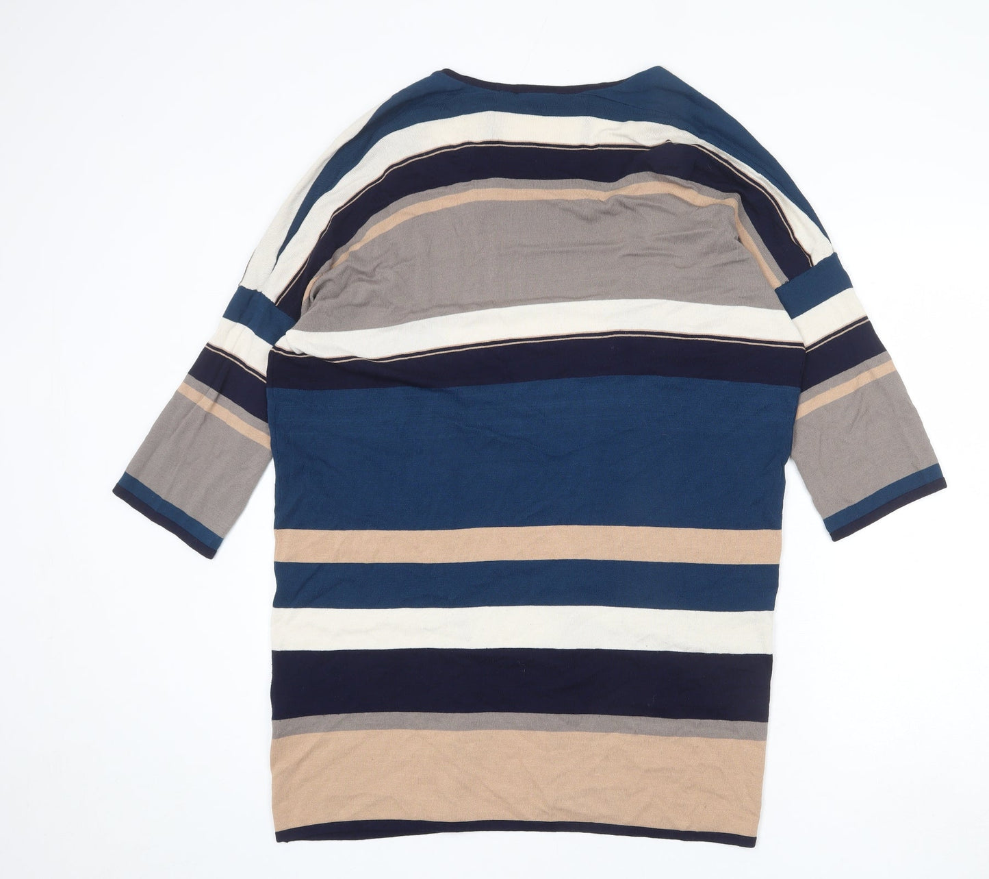 Warehouse Womens Multicoloured V-Neck Striped Viscose Cardigan Jumper Size S
