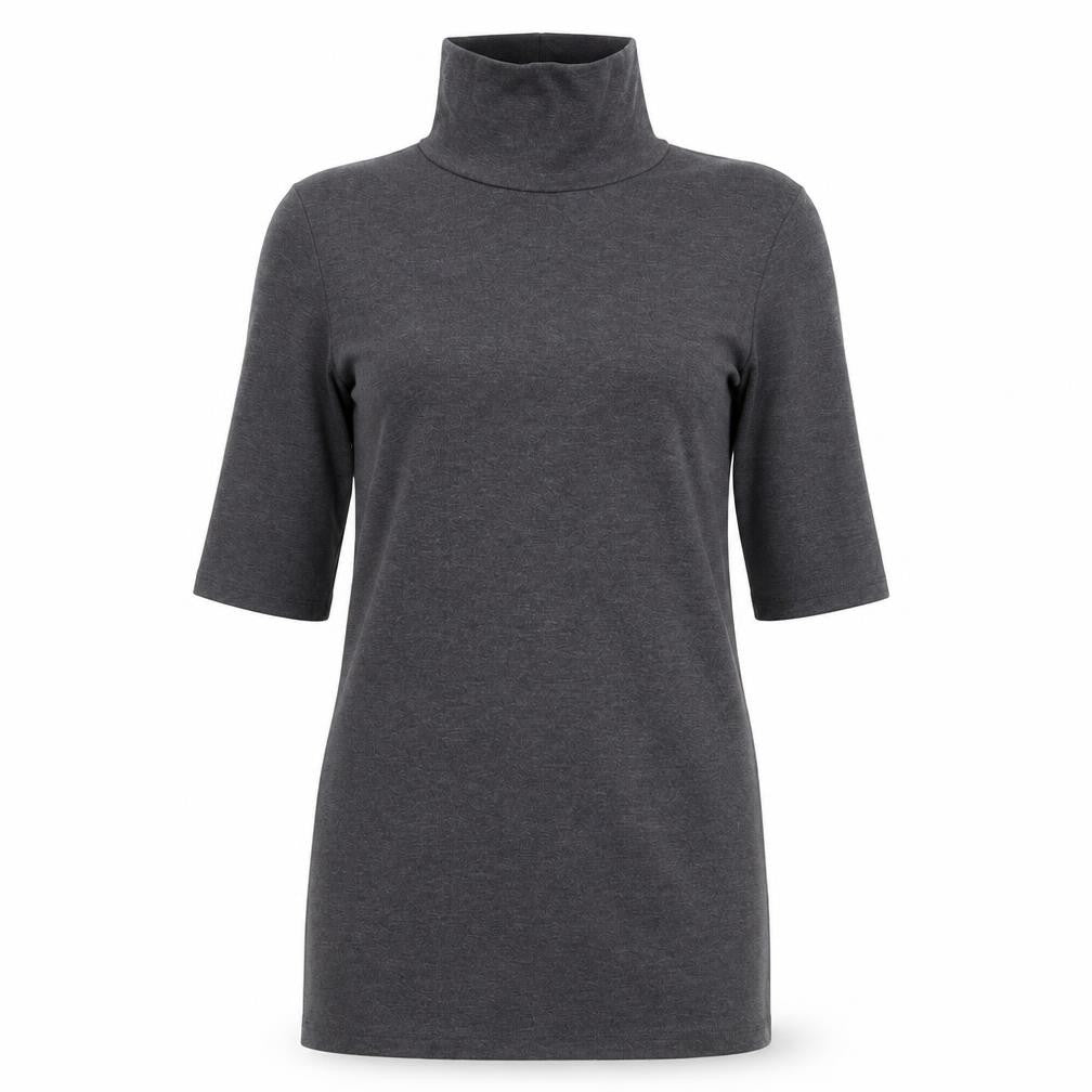 Zara Womens Grey Cotton Sheath Size S High Neck Pullover