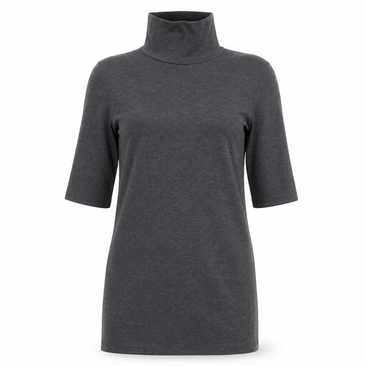Zara Womens Grey Cotton Sheath Size S High Neck Pullover