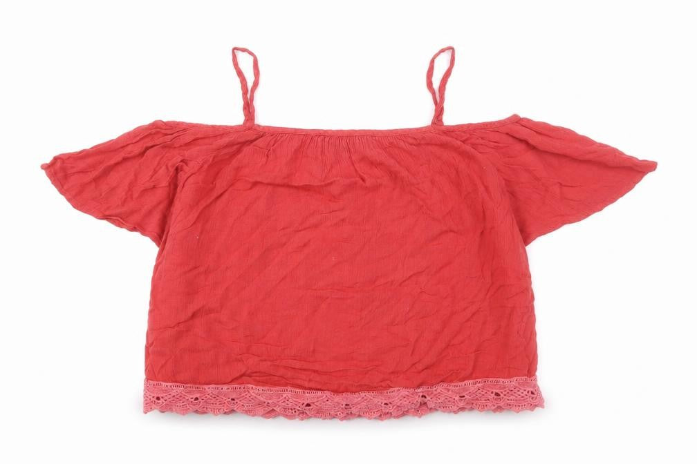 New Look Womens Pink Viscose Camisole Tank Size 8 Square Neck - Lace Detail