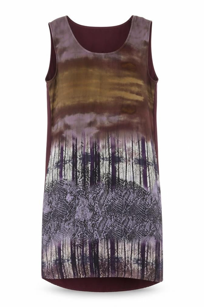 NEXT Womens Multicoloured Geometric Polyester Tank Dress Size 10 Round Neck Pullover - Trees, Snake Skin, Gradient