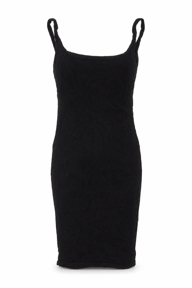 PRETTYLITTLETHING Womens Black Viscose Bodycon Size 4 Scoop Neck Pullover - Mini
