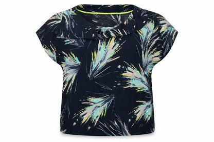 RJR.John Rocha Womens Black Geometric Polyester Basic Blouse Size 18 Cowl Neck - Cropped