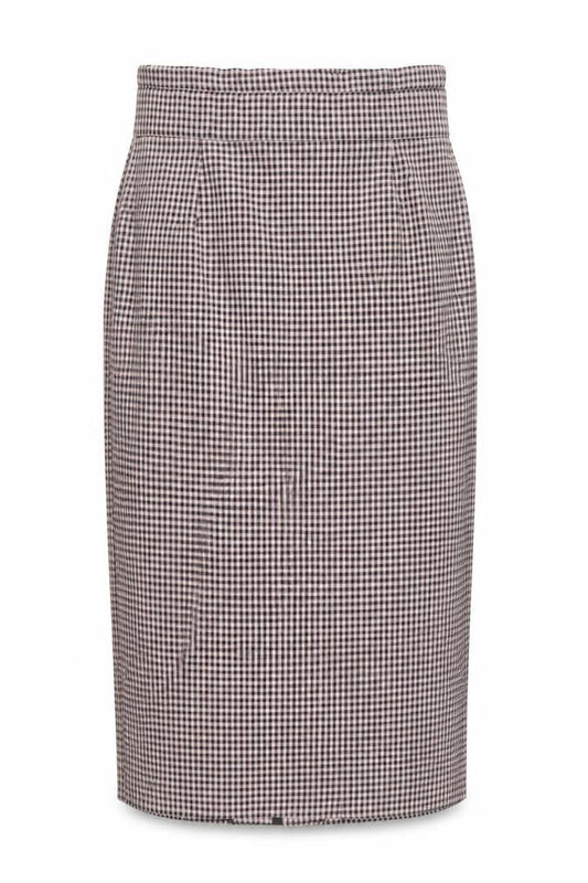 Zara Womens Pink Check Polyester Straight & Pencil Skirt Size L Zip - Slit