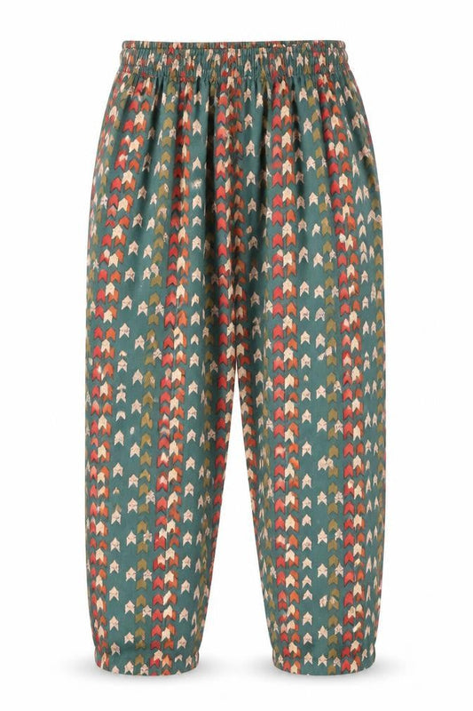 PRETTYLITTLETHING Womens Multicoloured Geometric Polyester Trousers Size 8 L24 in Regular Drawstring