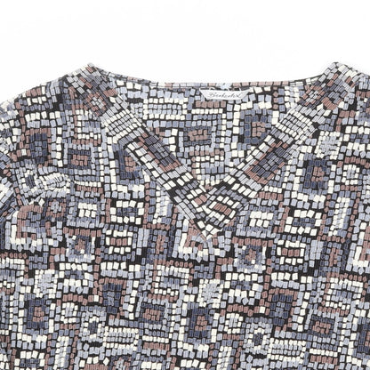 Berkertex Womens Multicoloured Geometric Polyester Basic Blouse Size 20 V-Neck