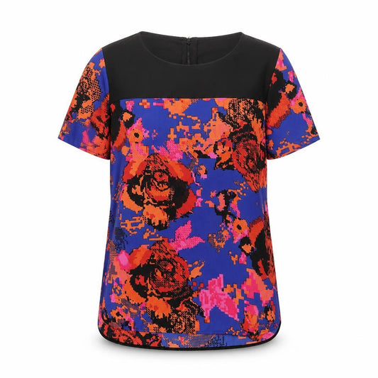 Marks and Spencer Womens Multicoloured Polyester Basic Blouse Size 12 Round Neck