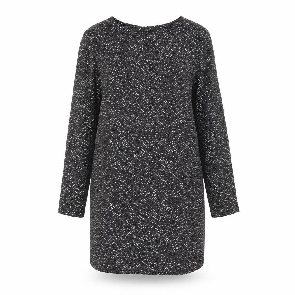 H&M Womens Grey Polka Dot Polyester Sheath Size 6 Round Neck Zip