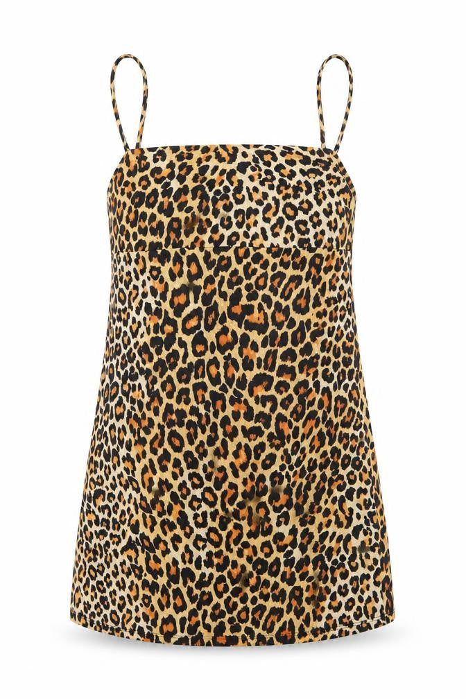 Zara Womens Multicoloured Animal Print Polyester A-Line Size S Square Neck Pullover - Leopard Print
